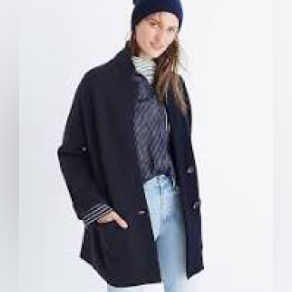 Madewell navy sweater blazer in navy